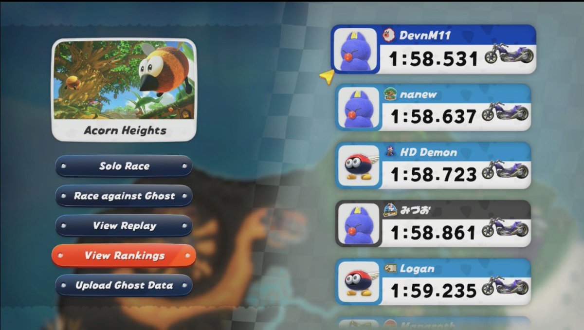DevnM11's tweet image. Forgot to post this but this was my first ever Mario Kart World Record! Was pretty cheap but still super proud of it. Put a LOAD of time into this lmao.