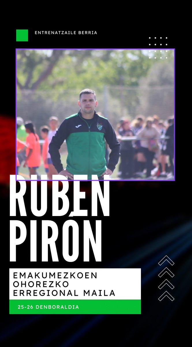 Ruben Pirón izango da Emakumezkoen Ohorezko Erregional Mailako entrenatzailea eta Alejandro Mercado  bigarren entrenatzailea. Erronka berriak eta ilusio handia sortzen digun denboraldia dugu aurretik! Aurrera!