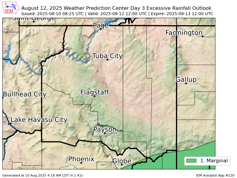 WPC issues Day 3 Marginal Risk Excessive Rainfall Outlook at Aug 10, 8:25z for FGZ wpc.ncep.noaa.gov/qpf/excessive_…