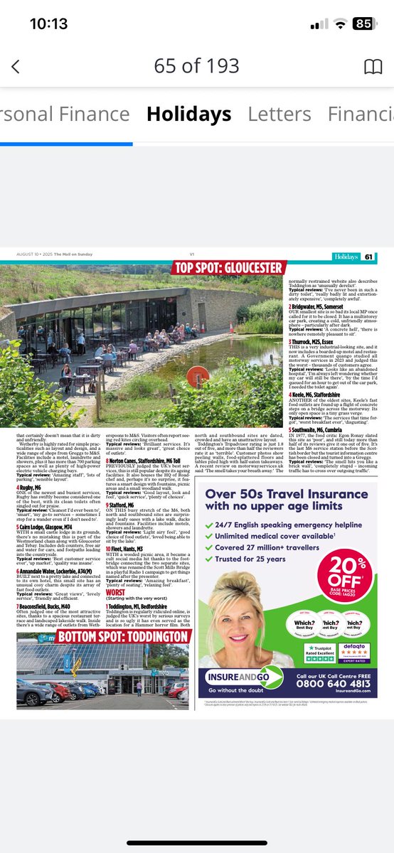 This was fun to write! Researching and revealing the truth about some of the worst motorway services in the various formats and platforms of today's Mail on Sunday