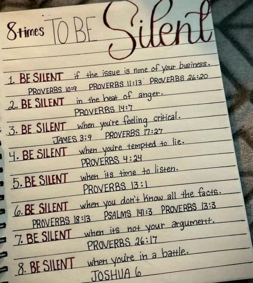 Sometimes to be silent