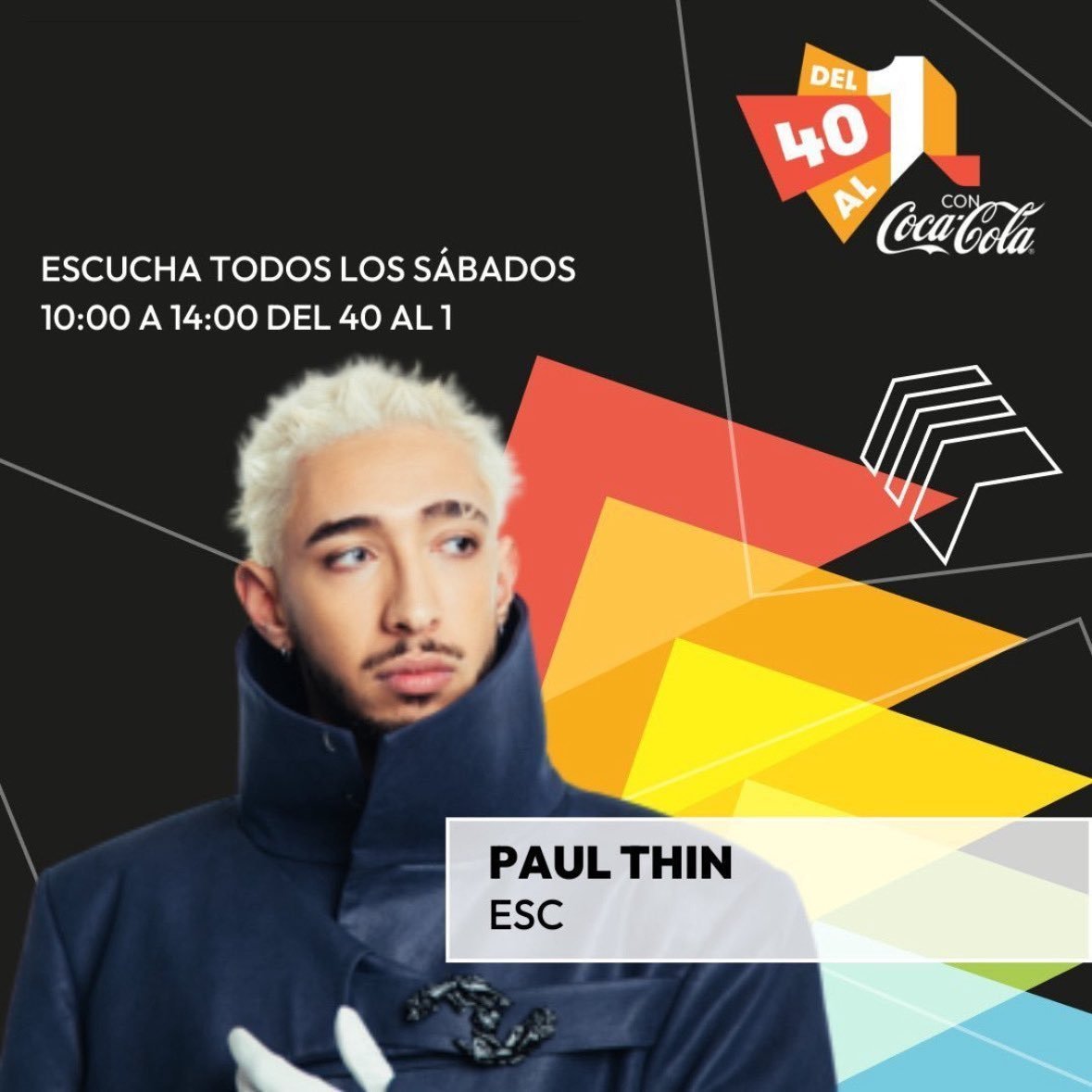 ‼️ | Os recordamos que podéis votar diariamente Esc de Paul Thin en la lista #Del40al1CocaCola desde la página web de los 40.

Hay que iniciar sesión o crearos una cuenta y votar en la lista.

🔗 los40.com/lista40/