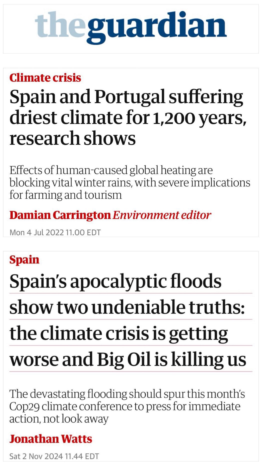Die britische Tageszeitung The Guardian wurde vom Meteorologen Chris Martz auf frischer Tat beim Kli...