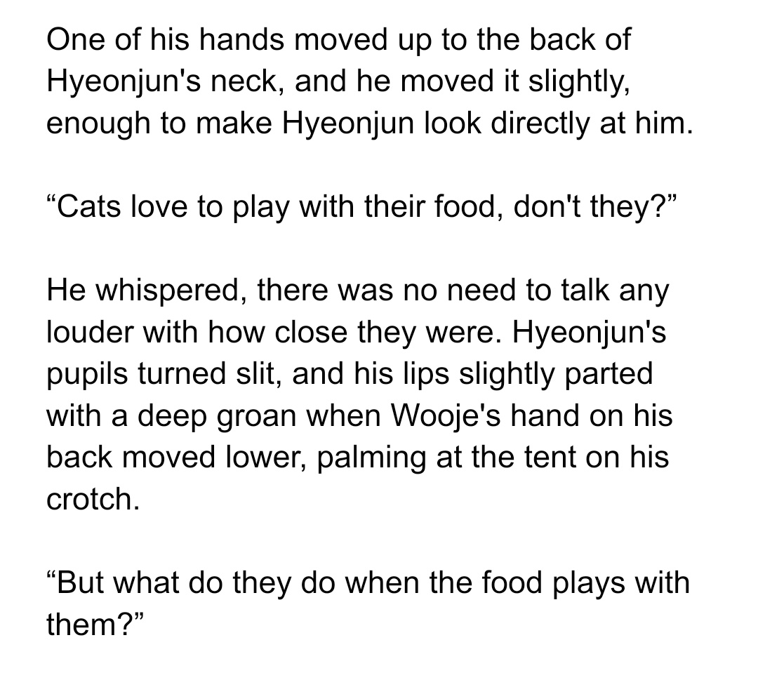 Wip 🐯⚡ 
Love a bit of talking between getting freaky, right? Especially if it's confident Wj making an appearance