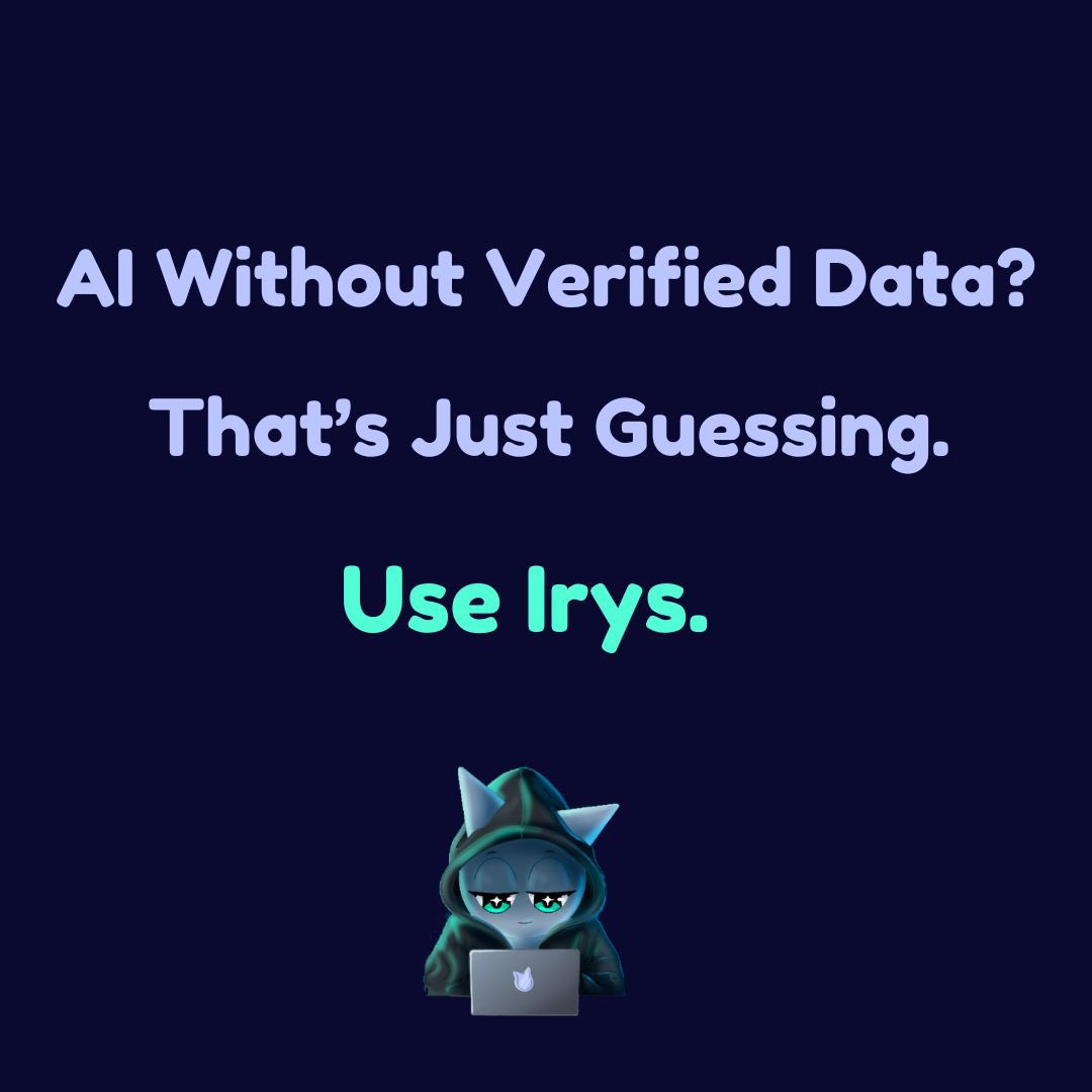 RLoF🥷(profit only arc) (@reallifeofforbs) on Twitter photo If your AI can't trust its data... neither can you.
Build something verifiable.
Build on <a href="/irys_xyz/">Irys (✧ᴗ✧)</a> (✧ᴗ✧) If your AI can't trust its data... neither can you.
Build something verifiable.
Build on <a href="/irys_xyz/">Irys (✧ᴗ✧)</a> (✧ᴗ✧)