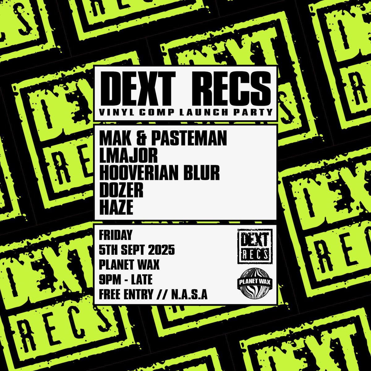DozerDJ's tweet image. Absolutely gassed to be playing at the @dextrecs Vinyl Compilation Launch Party event at Planet Wax in New Cross alongside this killer line-up. If you don’t know DEXT, check out their Bandcamp dextrecordings.bandcamp.com 

fb.me/e/3vZbQp3dn