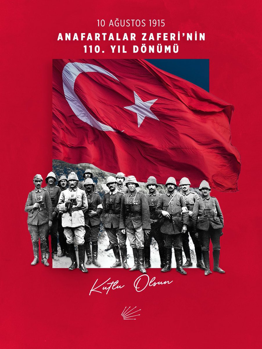 Anafartalar Zaferi’nin yıl dönümünde; Başkomutanımız Gazi Mustafa Kemal Atatürk’ü ve vatan uğruna can veren tüm şehitlerimizi saygı, minnet ve rahmetle anıyoruz.

#AnafartalarZaferi #MustafaKemalAtatürk #GaziMustafaKemal #ŞehitlerÖlmez #VatanSizeMinnettar #Çanakkale