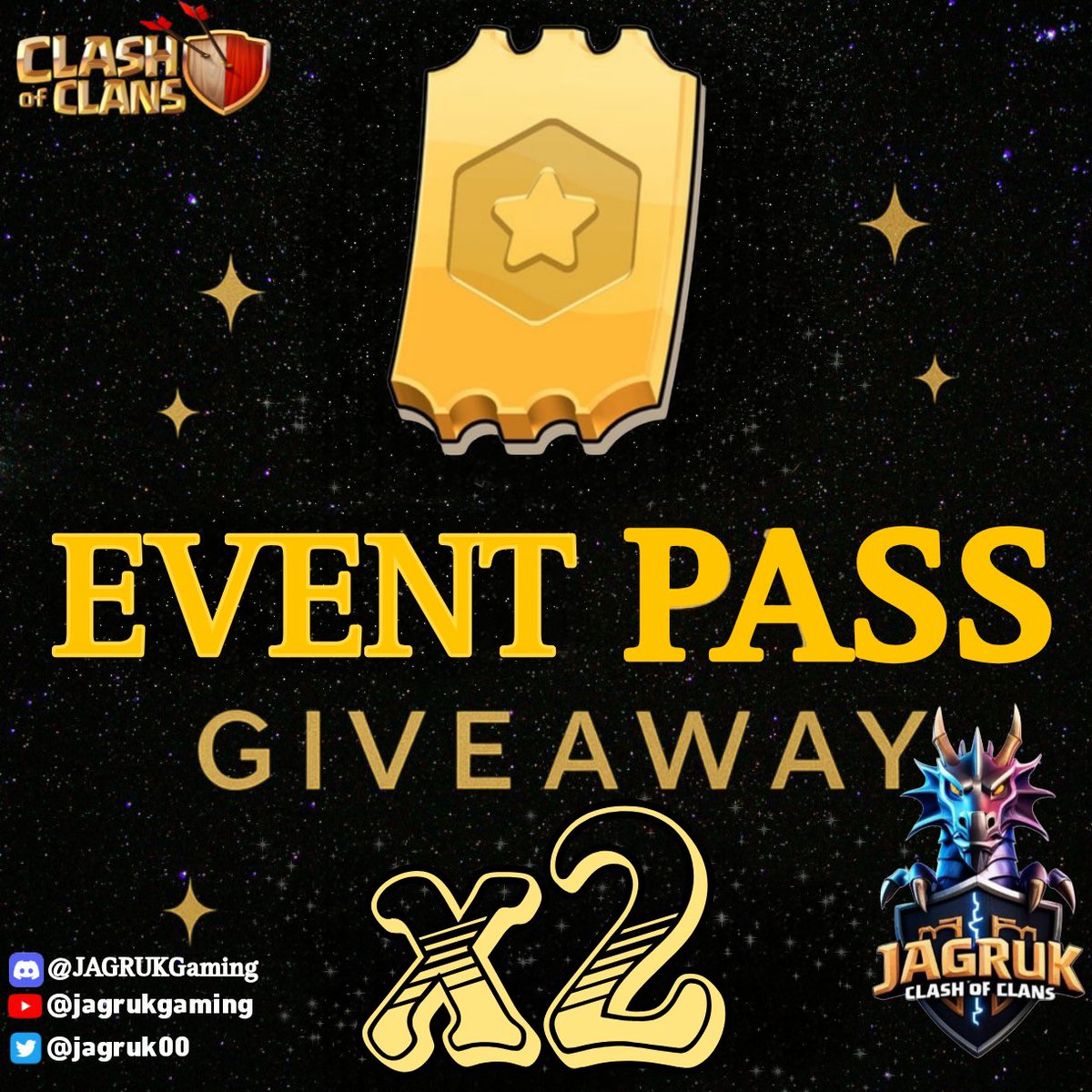 JAGRUK (@jagruk00) on Twitter photo Clash 13th Anniversary Celebration 🎉
2x EVENT PASS GIVEAWAY 🔥
To Participate:-
1️⃣ Follow <a href="/jagruk00/">JAGRUK Gaming</a>
2️⃣ Retweet & Tag 2 Friends
3️⃣ MOST IMPORTANT : VISIT GIVEAWAY CHANNEL ON DISCORD SERVER discord.gg/2EPS2EsnDn 💎
Result in 7 Days Clash 13th Anniversary Celebration 🎉
2x EVENT PASS GIVEAWAY 🔥
To Participate:-
1️⃣ Follow <a href="/jagruk00/">JAGRUK Gaming</a>
2️⃣ Retweet & Tag 2 Friends
3️⃣ MOST IMPORTANT : VISIT GIVEAWAY CHANNEL ON DISCORD SERVER discord.gg/2EPS2EsnDn 💎
Result in 7 Days