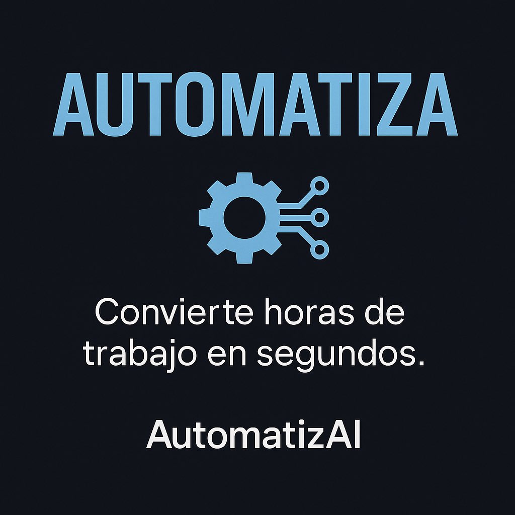 🚀 Cada minuto que tu equipo dedica a tareas repetitivas es dinero tirado.

La automatización no es una moda: 

es la única forma de escalar sin aumentar costes.

📩 AutomatizAI — Convierte horas de trabajo en segundos.

#IA #Automatización #CLevel #Negocios #n8n