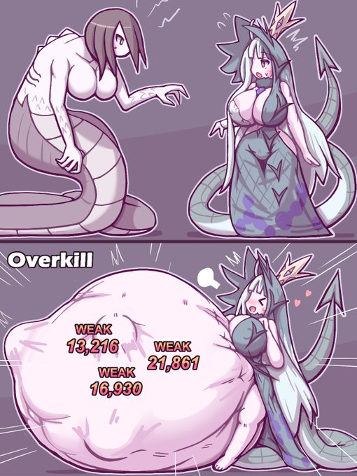 FGOよりビショーネさんVSラミア 丸呑み宝具とかあったらいいですよね… #VoreDay #8月8日は丸呑みの日