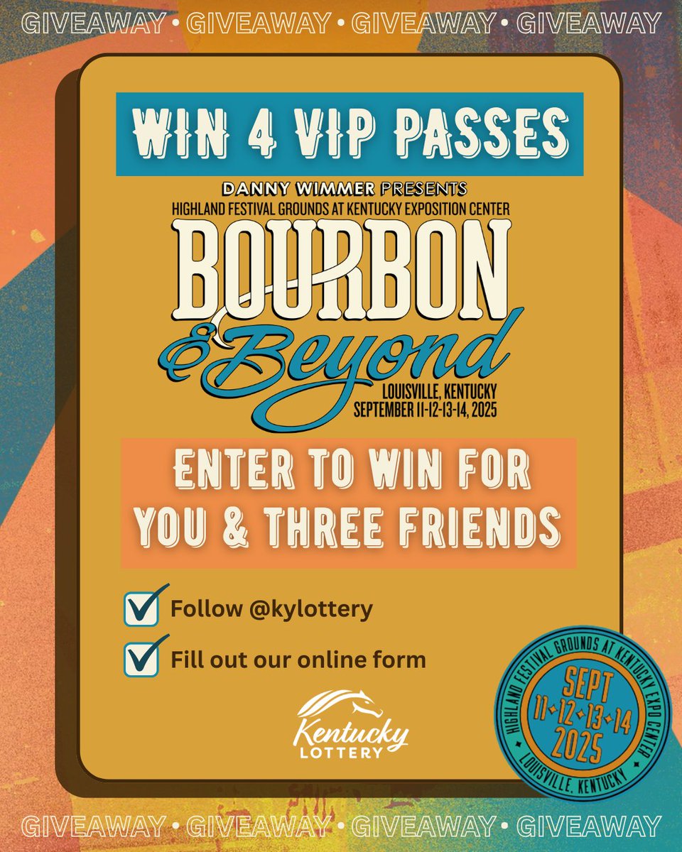 Are you ready? 🤩 We're giving away FOUR 4-day Mint VIP Passes to Bourbon And Beyond! 🎵🎸Experience the world's largest bourbon and music festival in Louisville with 3 of your closest friends. Enter online to win! Promo ends 8/22. bit.ly/KYLotteryBBGiv…