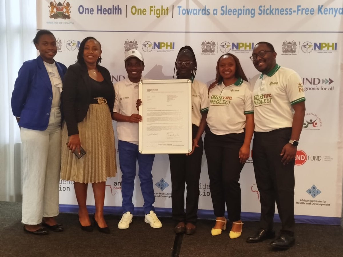 Kenya has been validated by <a href="/WHO/">World Health Organization (WHO)</a> as free of Human African Trypanosomiasis (#SleepingSickness) as a public health problem (<1 case per 10,000).

Officially announced by <a href="/HonAdenDuale/">Hon. Aden Duale, EGH</a>, CS <a href="/MOH_Kenya/">Ministry of Health</a>, this makes Kenya the 10th country globally to achieve this milestone.