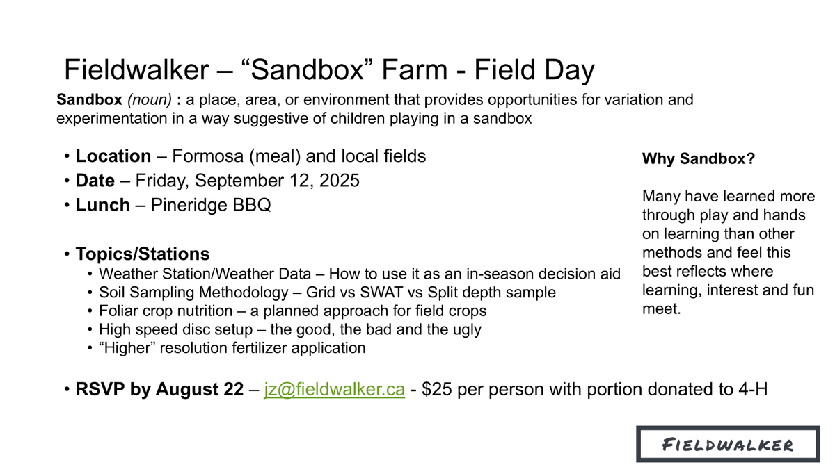 Fieldwalker Field Day  

RSVP by August 22nd to secure your spot - September 12th, 2025

This is a "hands on" learning event.