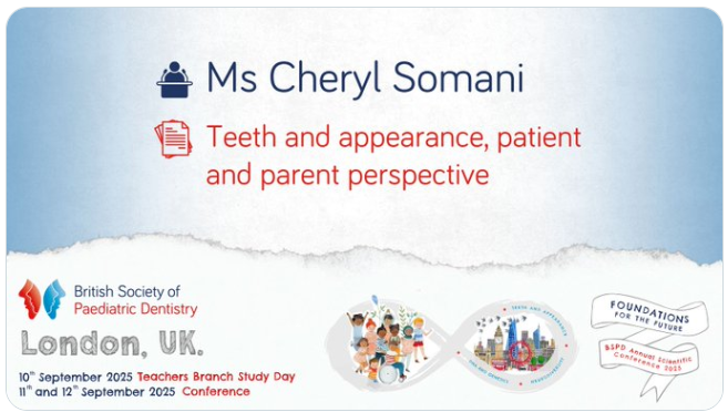 Highlight at #BSPD2025
Ms Cheryl Somani, Consultant in Paediatric Dentistry, University College London NHS Foundation Trust - “Teeth and appearance, patient and parent perspective”
Find out more: ow.ly/cSx650Wy8Ns @connectTrainees <a href="/uclh/">UCLH</a> #dentist #paediatricdentist