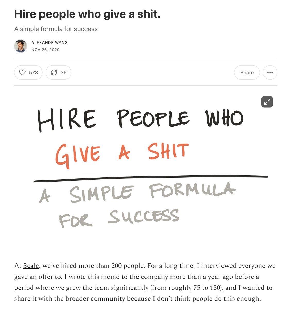 Gergely Orosz (@gergelyorosz) on Twitter photo Asked a few companies how they hire FDEs (forward deployed engineers). Head this article from <a href="/alexandr_wang/">Alexandr Wang</a> referenced a few times as what worked well: Asked a few companies how they hire FDEs (forward deployed engineers). Head this article from <a href="/alexandr_wang/">Alexandr Wang</a> referenced a few times as what worked well: