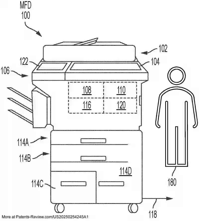 PatentPulse's tweet photo. Discover the latest #patentapplication from #Xerox with #US20250254245A1. This #MultiFunctionDevice system uses sensors and a processor to detect anomalies and provide real-time solutions via a user interface. A step forward in  for seamless user support. $XRX #IoT https://t.co/4ZVtNKkjO9