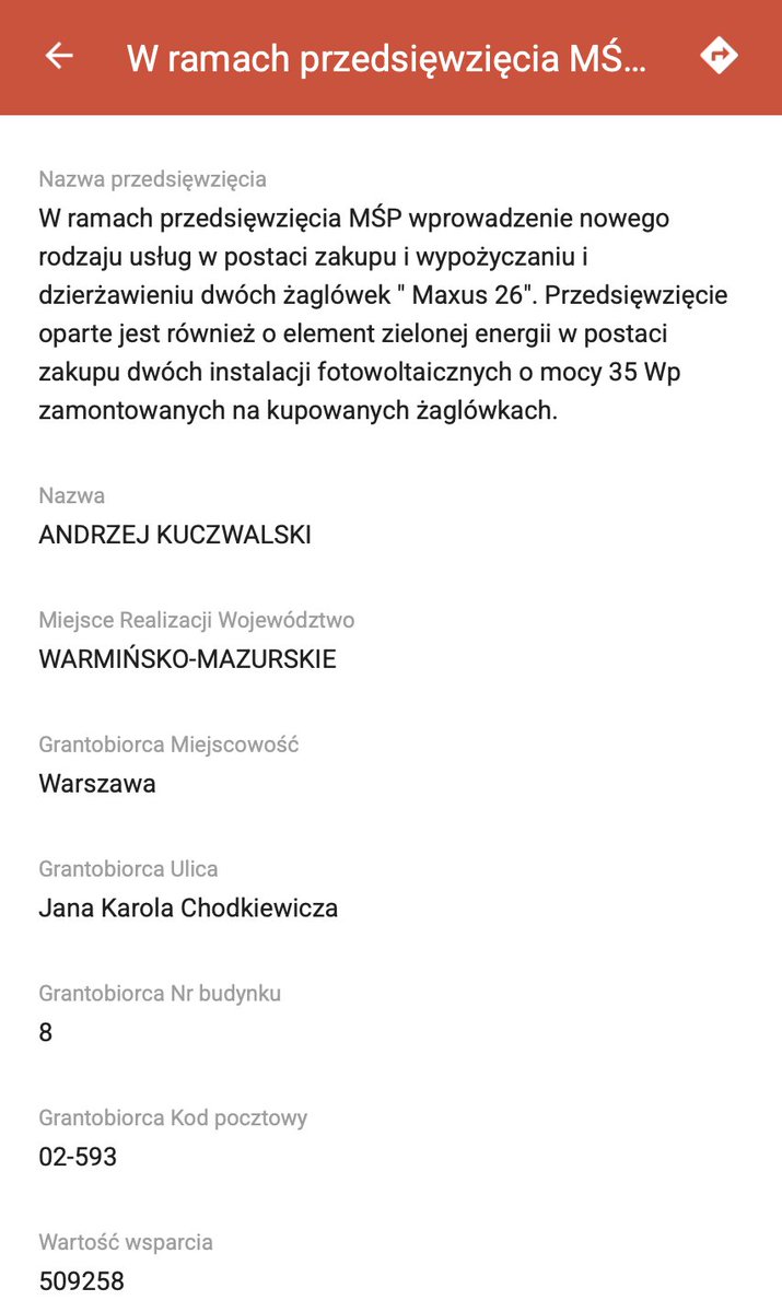 damianmarek_'s tweet photo. 500 tysięcy złotych z KPO na zakup dwóch żaglówek dla ANDRZEJ KUCZWALSKI.  Firma według opisu zajmuje się doradztwem biznesowym. Pan Andrzej jest także prezesem firmy COSMETICS RDT o kapitale zakładowym 7,5 mln złotych, która już od wielu lat jest beneficjentem pomocy publicznej https://t.co/ociAKgbfgD