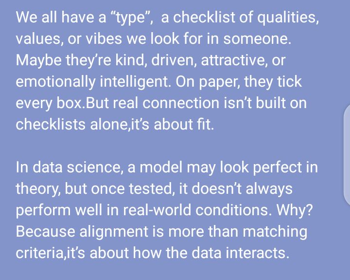 Mz_Analyst001's tweet photo. #DataDates #MzAnalyst #RelationshipAlignment #BeyondTheChecklist #RealConnection #LoveWithWisdom #EmotionalAnalytics #DatingData
#DataAnalytics #Trending #lovedata https://t.co/GlozHbCSjp
