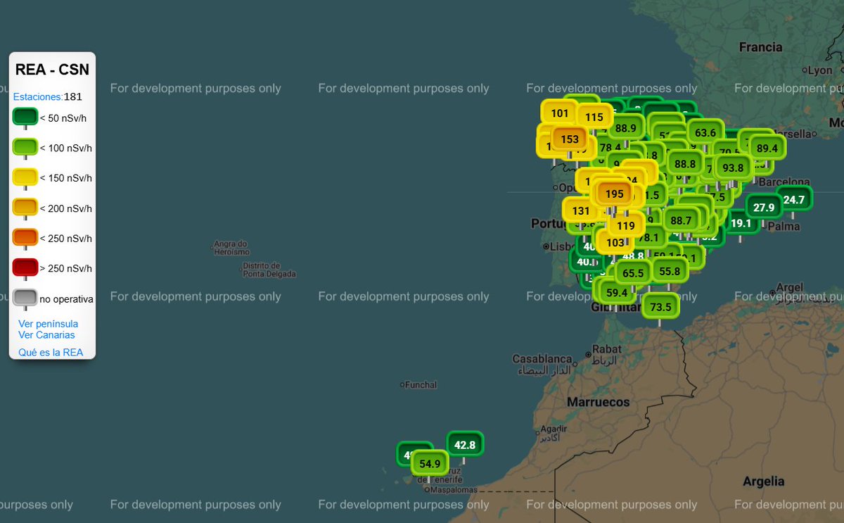 🗺️En la web del #CSN puedes consultar la vigilancia en tiempo real de la radiactividad en la atmósfera a través de la Red de Estaciones Automáticas (REA): csn.es/varios/rea/ind…