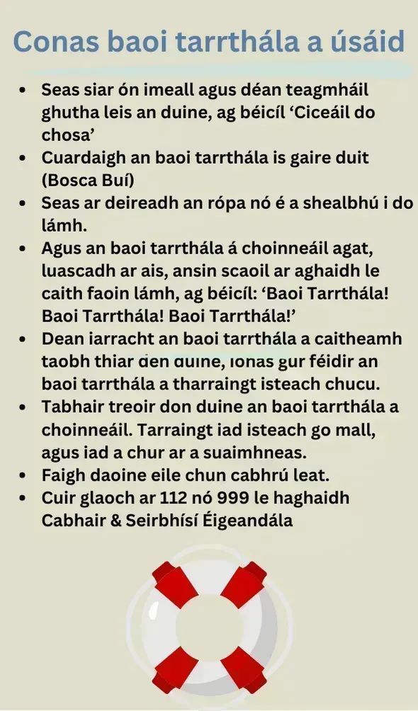 South Dublin County Council (@sdublincoco) on Twitter photo Má thagann tú trasna ar dhuine i bponc san uisce bain úsáid as ceann de na baoithe tarrthala atá curtha suas ag Comhairle Contae Baile Átha Cliath Theas agus bain úsáid as chun a saol a shábháil. Má thagann tú trasna ar dhuine i bponc san uisce bain úsáid as ceann de na baoithe tarrthala atá curtha suas ag Comhairle Contae Baile Átha Cliath Theas agus bain úsáid as chun a saol a shábháil.