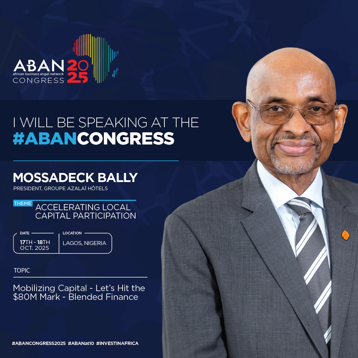 ABAN Angels (@abanangels) on Twitter photo We are excited to welcome <a href="/MossadeckBally/">Mossadeck Bally</a> to the #ABANcongress2025 stage in Lagos!
"I am thrilled to be part of conversations that will spark innovation, fuel investment & create pathways for sustainable development across the continent."
Stay tuned as we reveal more speakers! We are excited to welcome <a href="/MossadeckBally/">Mossadeck Bally</a> to the #ABANcongress2025 stage in Lagos!
"I am thrilled to be part of conversations that will spark innovation, fuel investment & create pathways for sustainable development across the continent."
Stay tuned as we reveal more speakers!
