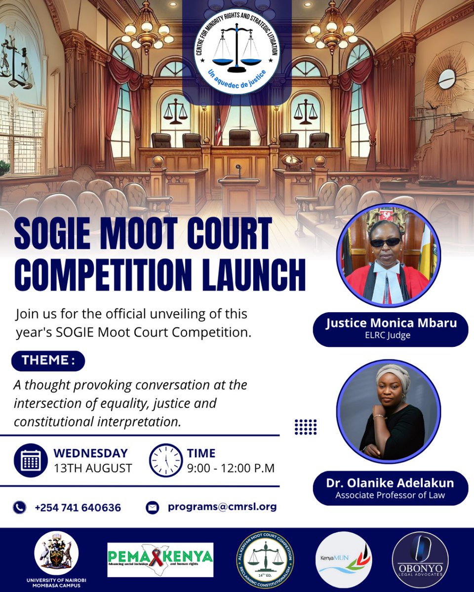 1/4
We proudly launch this year’s SOGIE Moot Court Competition a platform that dares to ask the hard questions and provoke bold conversations about equality, justice, and constitutional interpretation.&gt;&gt;&gt;