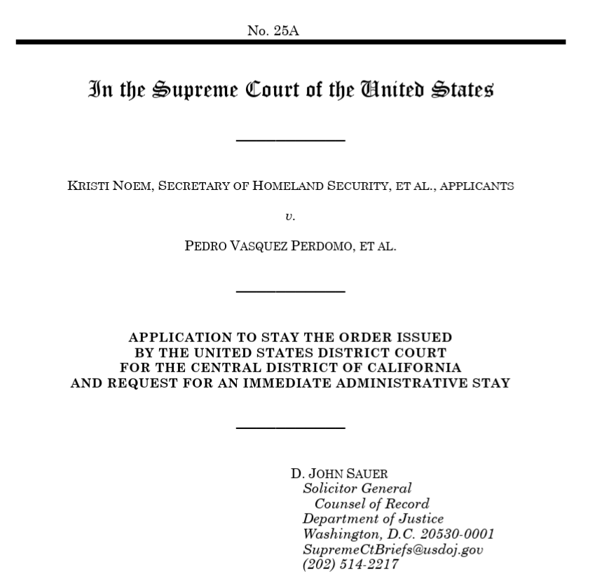 James Burnham (@burnhamdc) on Twitter photo Another emergency filing in the Supreme Court last night by <a href="/TheJusticeDept/">U.S. Department of Justice</a>, this time because a district court has commandeered immigration enforcement in Los Angeles. There are multiple serious issues here, and emergency relief seems proper. 1/ Another emergency filing in the Supreme Court last night by <a href="/TheJusticeDept/">U.S. Department of Justice</a>, this time because a district court has commandeered immigration enforcement in Los Angeles. There are multiple serious issues here, and emergency relief seems proper. 1/