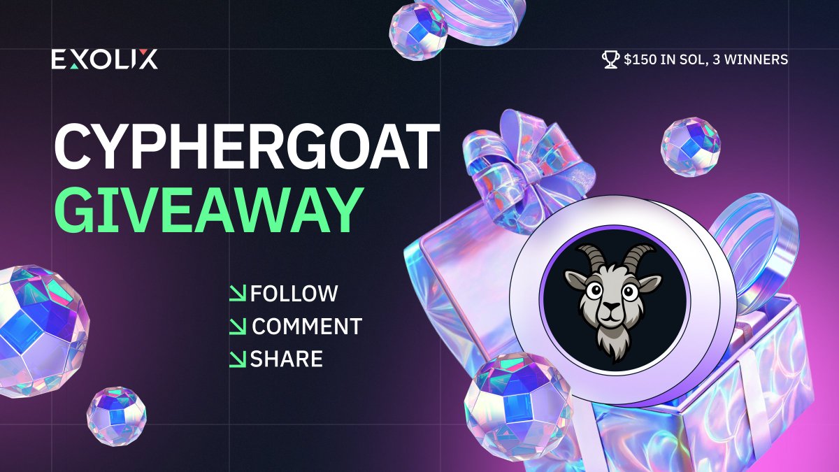 Exolix (@exolix_com) on Twitter photo ๐GIVEAWAY ALERT๐
Weโve teamed up with <a href="/cyphergoatcom/">CypherGoat</a> to giveaway 150 $USDT to 3 lucky winners ($50 each)
To enter:
1๏ธโฃ Follow <a href="/exolix_com/">Exolix</a> & <a href="/cyphergoatcom/">CypherGoat</a>
2๏ธโฃ Like & retweet
3๏ธโฃ Comment "done"
๐๏ธ Winners will be announced on August 15th.
Good luck!๐ ๐GIVEAWAY ALERT๐
Weโve teamed up with <a href="/cyphergoatcom/">CypherGoat</a> to giveaway 150 $USDT to 3 lucky winners ($50 each)
To enter:
1๏ธโฃ Follow <a href="/exolix_com/">Exolix</a> & <a href="/cyphergoatcom/">CypherGoat</a>
2๏ธโฃ Like & retweet
3๏ธโฃ Comment "done"
๐๏ธ Winners will be announced on August 15th.
Good luck!๐