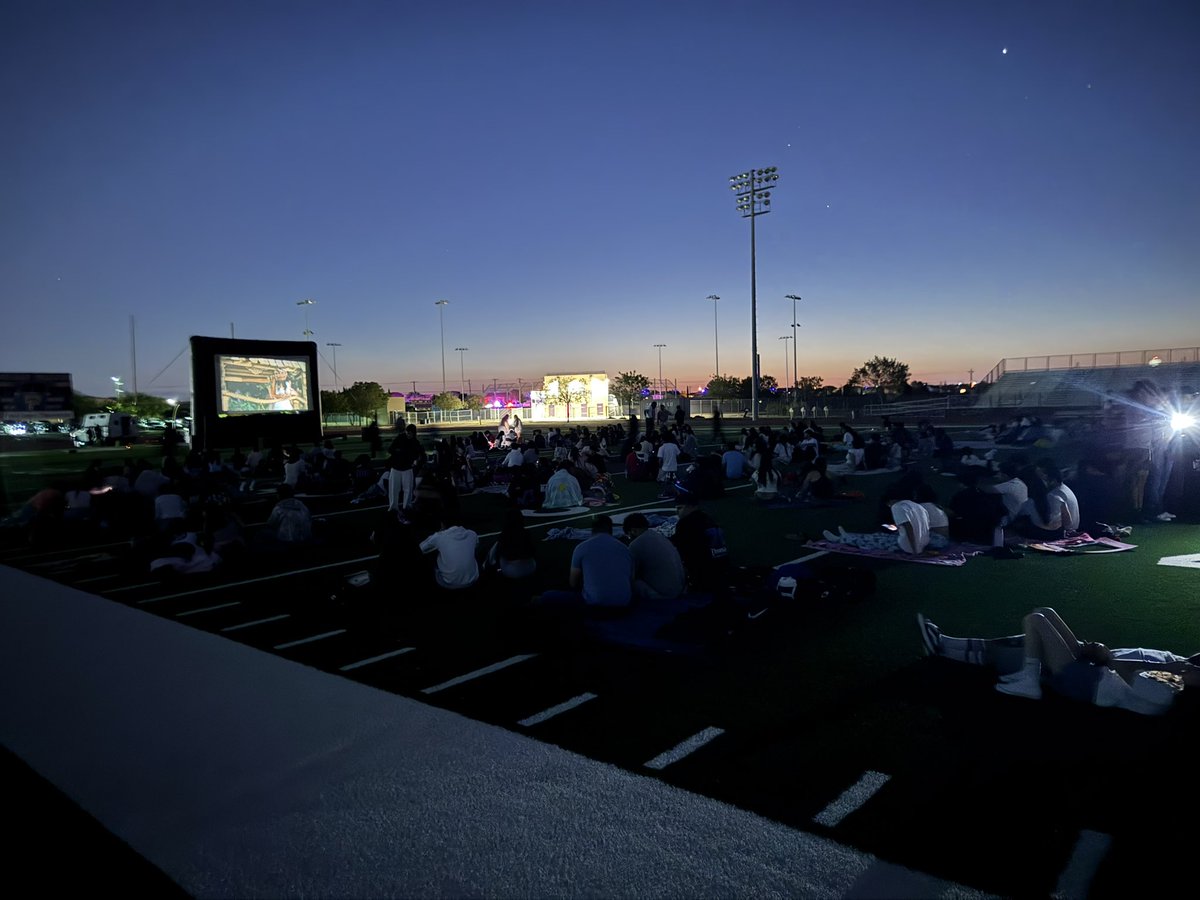 2025 -2026 Senior sunrise.   Majestic.  Senior student body unites to kick off the year with a movie, coffee and friends.  Movie- High school musical. #FTF #TeamSISD. Thank you Horizon PD for all your support.
