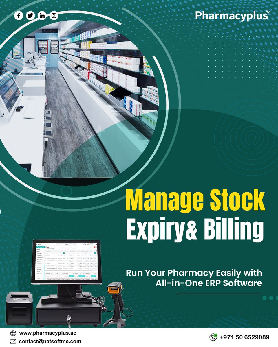 Pharmacyplus2's tweet photo. Manage Stock, Expiry, and Billing

Run Your Pharmacy Easily with All-in-One ERP Software

Request a Demo: +971 50 6529089

#Pharmacy #pharmacyinventorysoftware #pharmacyerpsolution #pharmacyerpsoftware #pharmacyinventorymanagement #pharmacybillingsoftware #pharmacypossoftware https://t.co/rdTWbAGDMI