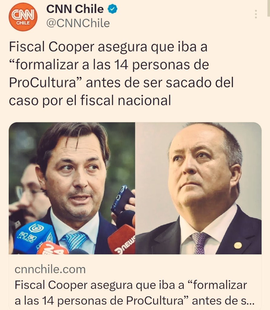 Rodolfo Ayala (@ayala_rodolfo) on Twitter photo 📢 Está funcionando la red de protección a <a href="/Orrego/">Claudio Orrego L.</a> y <a href="/albertolarrains/">Alberto Larraín</a> de #ProCultura comandada por el Fiscal Nacional Angel Valencia. Una vergüenza 😡
<a href="/FiscaliadeChile/">Fiscalía Nacional</a> <a href="/PJudicialChile/">Poder Judicial Chile</a> #Cooper 📢 Está funcionando la red de protección a <a href="/Orrego/">Claudio Orrego L.</a> y <a href="/albertolarrains/">Alberto Larraín</a> de #ProCultura comandada por el Fiscal Nacional Angel Valencia. Una vergüenza 😡
<a href="/FiscaliadeChile/">Fiscalía Nacional</a> <a href="/PJudicialChile/">Poder Judicial Chile</a> #Cooper