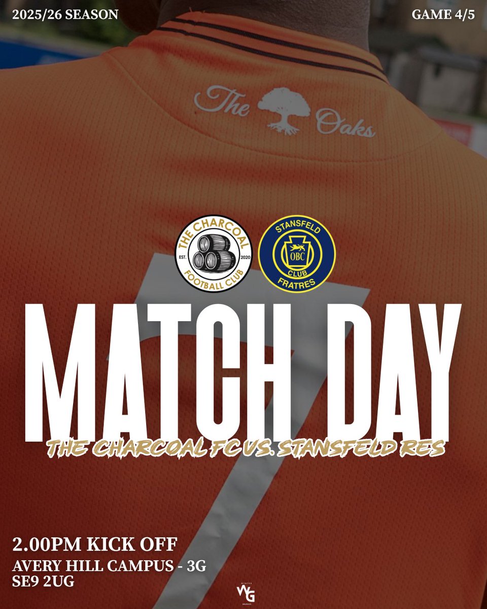 The Charcoal FC (@thecharcoalfc) on Twitter photo MATCH DAY ⚽️
🆚 <a href="/StansfeldFC/">Stansfeld FC</a> res
🏟️ Avery Hill Campus 3G
⏰ 2.00PM
Join us to support the boys in their penultimate preseason friendly.
#thecharcoalfc #challengeaccepted MATCH DAY ⚽️
🆚 <a href="/StansfeldFC/">Stansfeld FC</a> res
🏟️ Avery Hill Campus 3G
⏰ 2.00PM
Join us to support the boys in their penultimate preseason friendly.
#thecharcoalfc #challengeaccepted