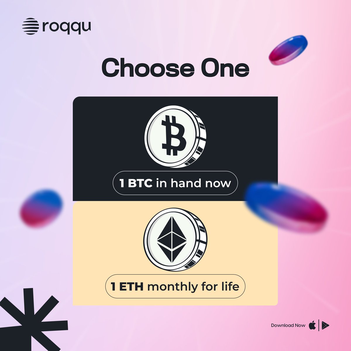 Do you want your crypto now once and for all, or are you betting on long-term growth? 📈 

We are not judging, because it's crypto your way.

Tell us what you're picking and why. Let's go! 🚀 

#CryptoYourWay #DoMoreWithCrypto #Roqqu
