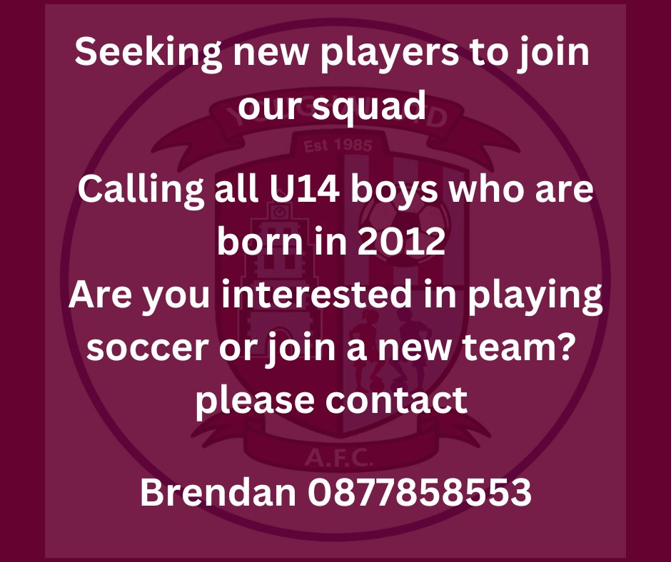 Seeking new players to join our squad
Get all the latest news on the Youghal United AFC app member.clubspot.app/club/youghal-u…