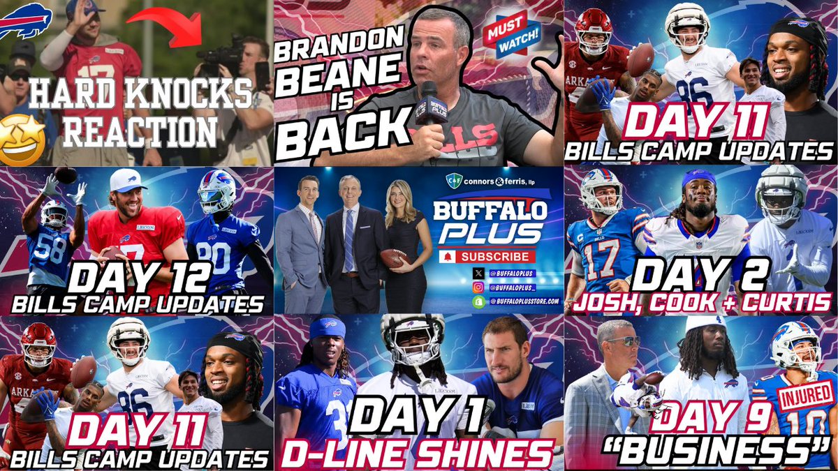Mike Catalana (@mikecatalana) on Twitter photo We had a blast at #Bills Training Camp giving you <a href="/BuffaloPlus/">Buffalo Plus</a> daily updates. Practice reports, Beane on the patio & Hard Knocks recaps. The coverage continues for Jenna, Dan and me. Thanks for all the support.
#LikeCommentSubscribe #BillsMafia youtube.com/buffaloplus We had a blast at #Bills Training Camp giving you <a href="/BuffaloPlus/">Buffalo Plus</a> daily updates. Practice reports, Beane on the patio & Hard Knocks recaps. The coverage continues for Jenna, Dan and me. Thanks for all the support.
#LikeCommentSubscribe #BillsMafia youtube.com/buffaloplus