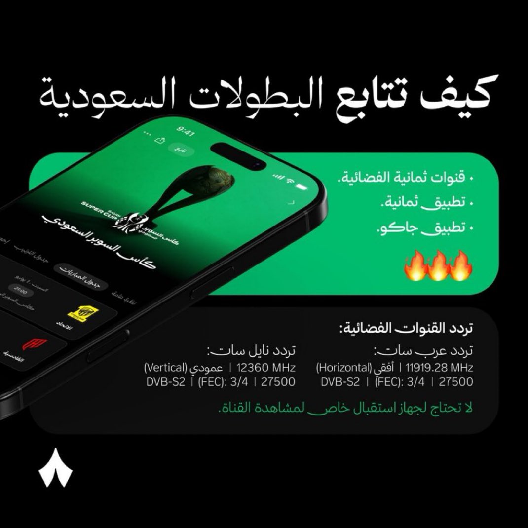 تردد قناة ثمانية الرياضية

🚨🚨🚨🚨🚨🚨

• قمر عربسات 🛰️
تردد 📡
11919
أفقي ( H )
27500
3/4

• قمر نايلسات 🛰️
تردد 📡
12360
عمودي ( V )
27500
3/4

سيكون موعد البث والانطلاقة بتاريخ 8/8

احتفظ به