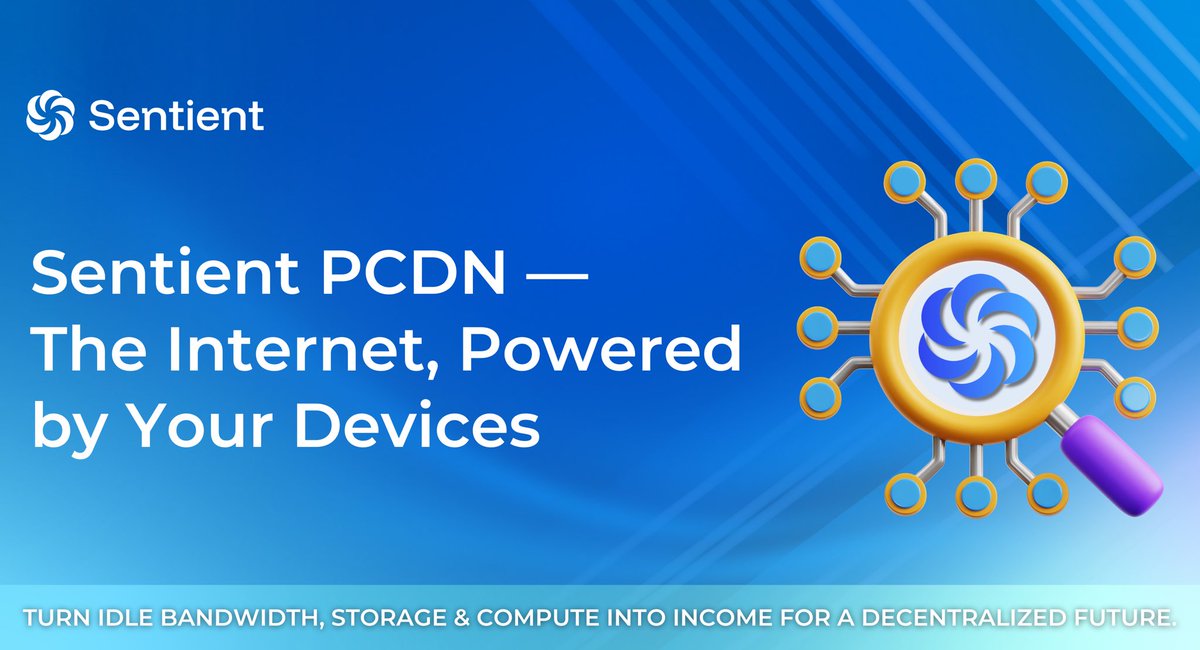 🔥Sentient #PCDN turns idle devices into a decentralized internet backbone!

💪🏽#Sentient uses unused bandwidth/storage from phones &amp; PCs to make the internet faster, cheaper, and rewarding. 

📚Read our full Medium Article : medium.com/@sentient.pcdn…

#DeFi #AI