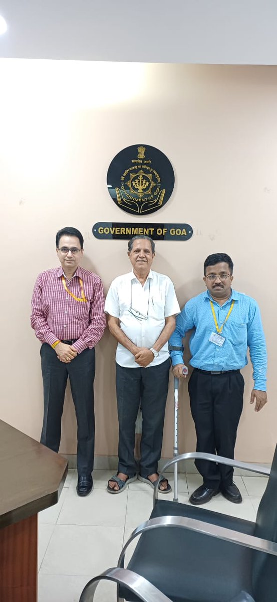 Pleasure visiting Secretary, Dept of Empowerment of Persons with Disability,Goa, Prasanna Acharya at his office at State Secretariat in Porvorim along with 
<a href="/avelinodesa/">Avelino de Sa</a> of <a href="/goadisability/">Disability Rights Association of Goa</a> . Discussed multiple issues related to disability. A lot of ideas came up in the informal