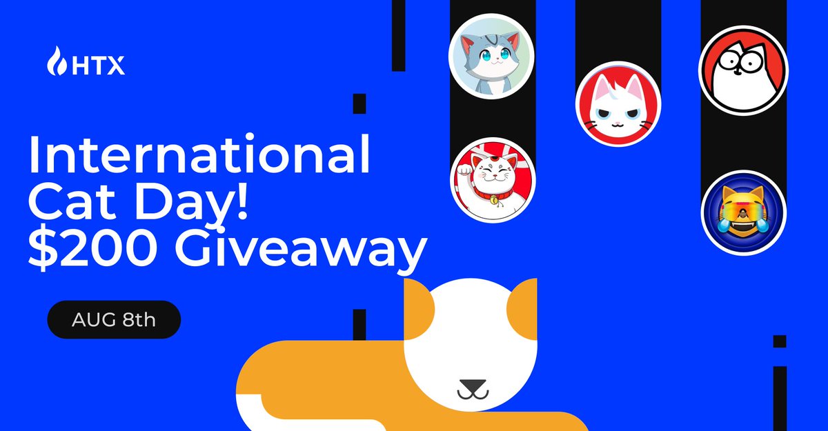 HTX (@htx_global) on Twitter photo ๐ฑ HTX International Cat Day Giveaway!
Celebrate our favorite furry friends, weโre giving away $200 to cat-loving crypto fans!
1๏ธโฃ Comment favorite cat memecoin
2๏ธโฃ RT + Tag a friend
4๏ธโฃ Follow <a href="/HTX_Global/">HTX</a>, winners DM'ed!
10 winners share $200, meow! ๐๐
#InternationalCatDay ๐ฑ HTX International Cat Day Giveaway!
Celebrate our favorite furry friends, weโre giving away $200 to cat-loving crypto fans!
1๏ธโฃ Comment favorite cat memecoin
2๏ธโฃ RT + Tag a friend
4๏ธโฃ Follow <a href="/HTX_Global/">HTX</a>, winners DM'ed!
10 winners share $200, meow! ๐๐
#InternationalCatDay