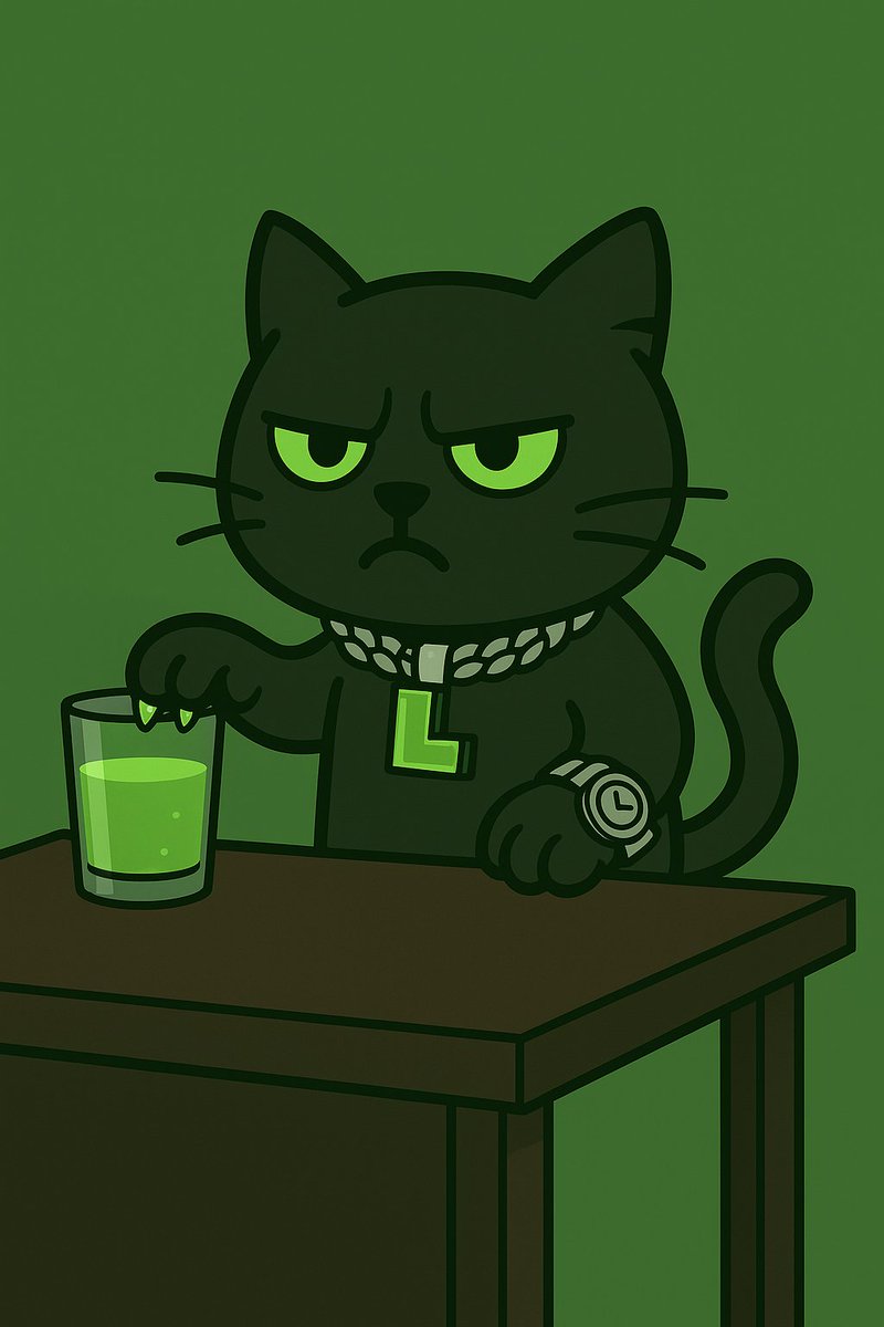 LuckytheCat69's tweet image. Lucky says if $wLUCK isn't on your list then the glass gets it  🟩