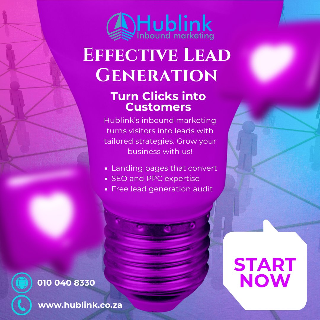 Hublink0603's tweet image. Turn clicks into customers with Hublink’s lead generation strategies! 💼 Our tailored campaigns deliver results. Free audit available! 📊
Start now!
📞 010 040 8330https://www.hublink.co.za/seo-services/
Join today hublink.co.za/join-marketing…
#Hublink #LeadGeneration