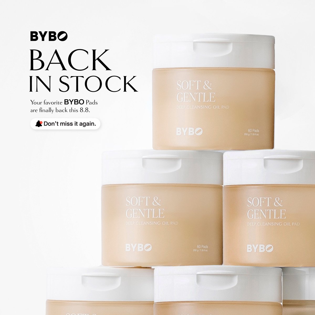 BYBO Back In Stock 🚨
Your favorite BYBO pads are finally back this 8.8

ช้อปพร้อมโปรโมชั่นสุดคุ้ม!
🗓️ ตั้งแต่วันที่ 7 ส.ค. 68 (2ทุ่ม) - 10 ส.ค. 68
• 𝗦𝗵𝗼𝗽𝗲𝗲 : bit.ly/44profk
• 𝗟𝗮𝘇𝗮𝗱𝗮 : bit.ly/44ifvI6
• 𝗧𝗶𝗸𝗧𝗼𝗸 : bit.ly/BYBOtiktok
•