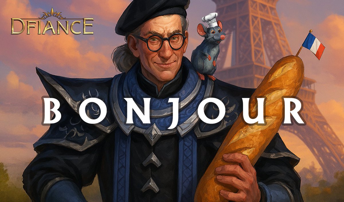Our hero went to France and came back with a baguette... and a whole new language!
French is now available in-game!
Très bien, champions! 🧀🗼

play.dfiance.com
