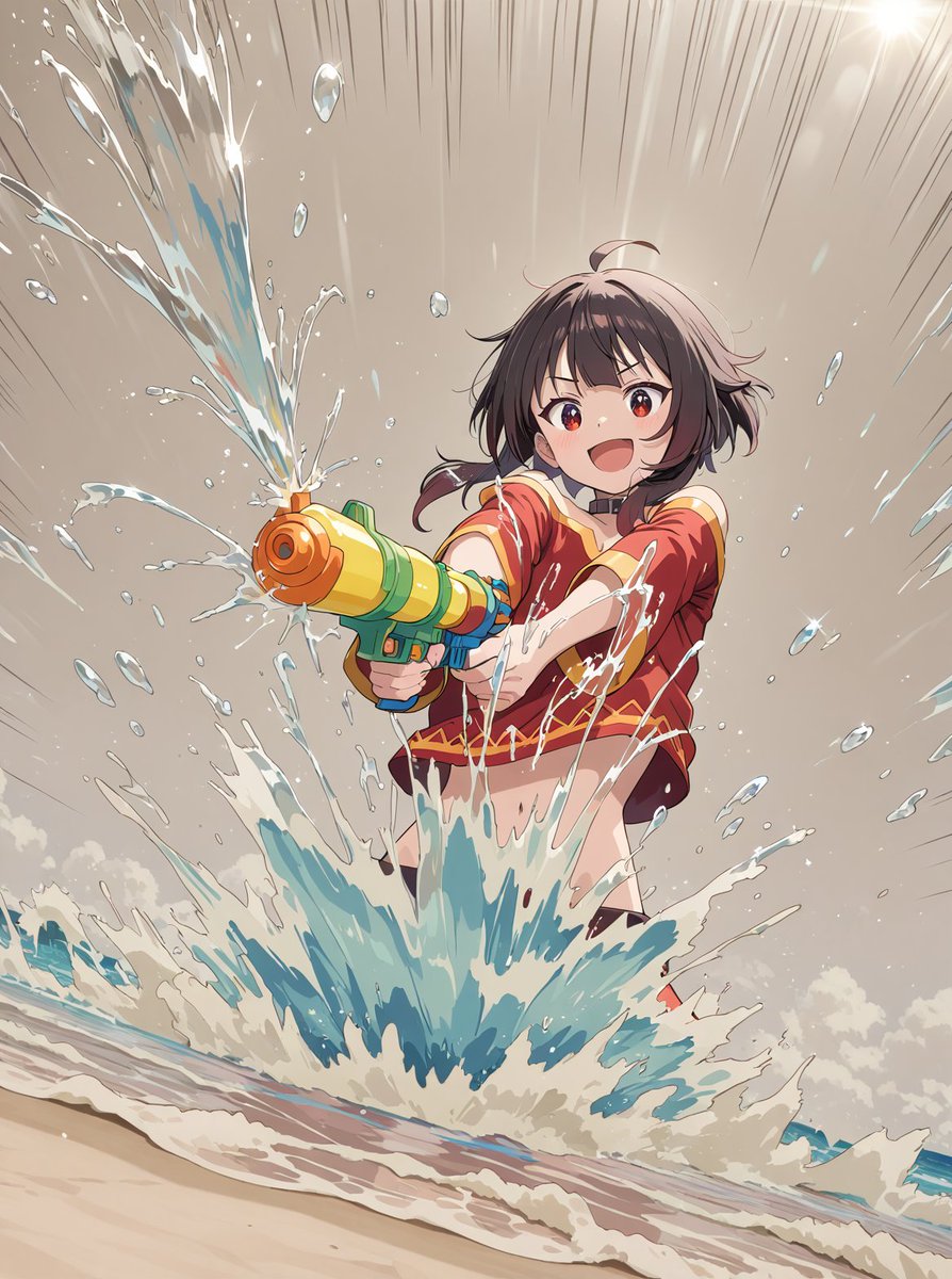 バーン！

#このすば 
#めぐみん 
#水遊び