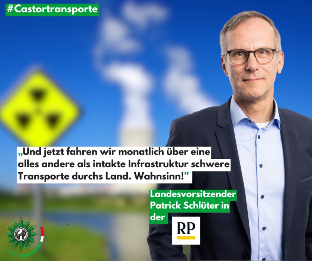 „Wahnsinn!“ – GdP NRW Chef Patrick Schlüter zu den geplanten Castortransporten quer durch NRW. Schwerlast, Dauerstress, weniger Polizei vor Ort. rp-online.de/nrw/landespoli…

#Polizei #GdP #Castortransporte