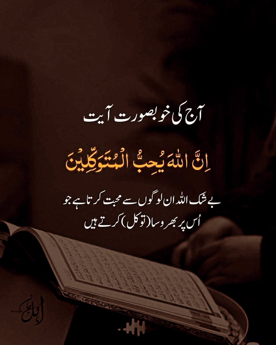 NajamWhispers's tweet photo. السلام علیکم
صبح بخیر 
 #alquran #allah #quranquotes 

بےشک اللہ ان لوگوں سے محبت کرتا ہے جو اس پر بھروسہ یعنی توکل کرتے ہیں

Indeed Allah (GOD) love those who has trust in him. https://t.co/SkDlb8oK76