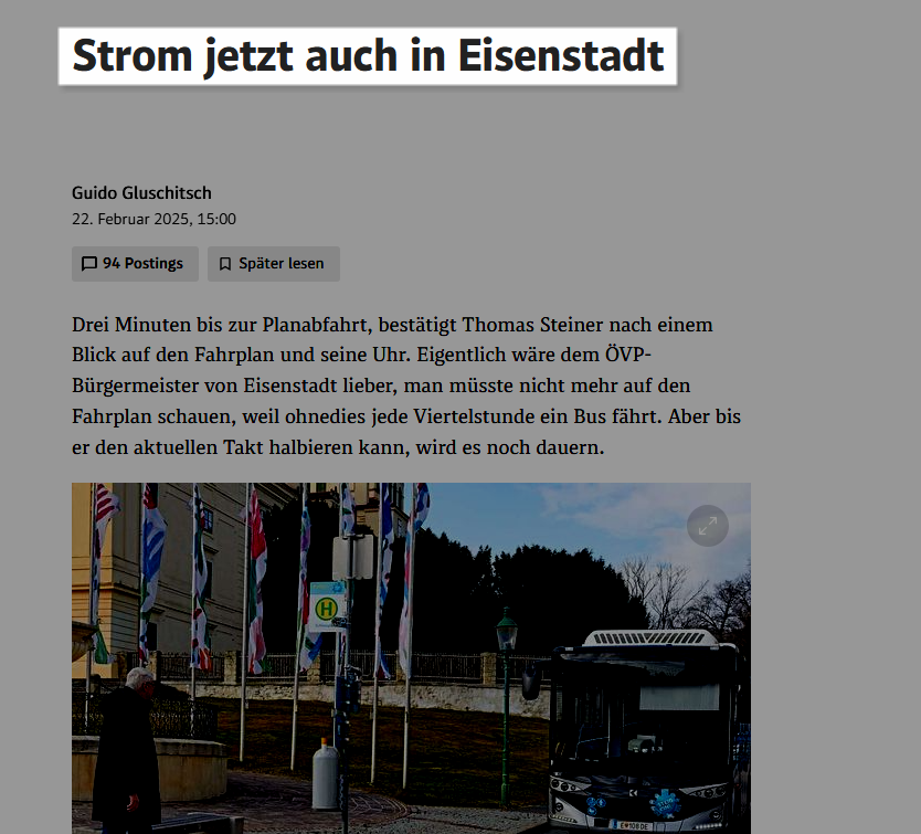 Selten eine treffendere Beschreibung des Entwicklungsstandes der Eisenstädter Infrastruktur gelesen.