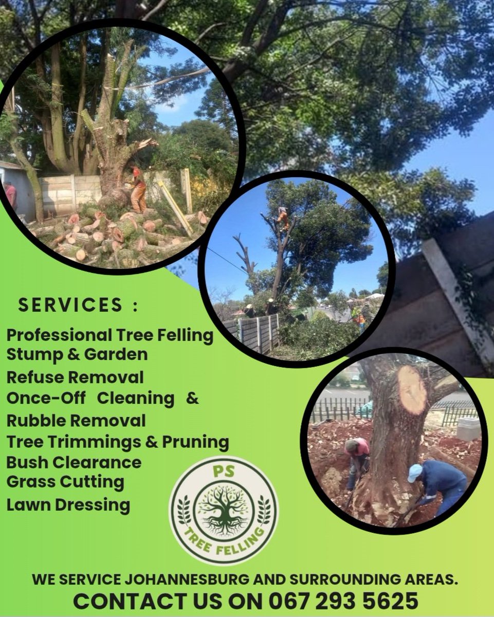 UrsulaBotha12's tweet photo. Welcome to PS tree felling

>Our Three Felling Services team provides expert tree felling solutions for residential and commercial properties.

>Safe and efficient removal of trees, minimizing risk to people, property, and the environment.

WHATSAPP US: https://t.co/tkbQ1HRND6 https://t.co/R4MGn4NZN6