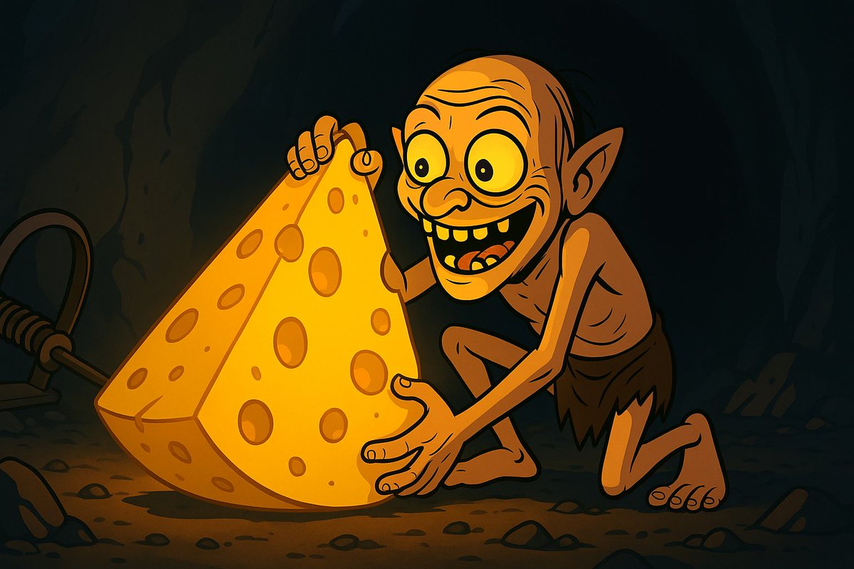 smeagroll's tweet photo. "When you finally get your hands on that $SMEAGROLL… and it’s more precious than cheese itself 🧀💛" https://t.co/j03cydaQrq
