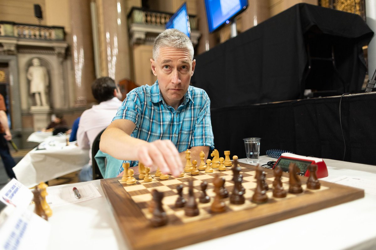 ecfchess's tweet photo. With Shreyas and Gawain scoring wins on the top boards, Michael Adams now sits clear at the top with only three rounds to go! Just half a point behind him are 10 players, ready to pounce in what promises to be a thrilling finish.
It’s all still to play for — join us live at 2:30! https://t.co/Am5XgycfUu